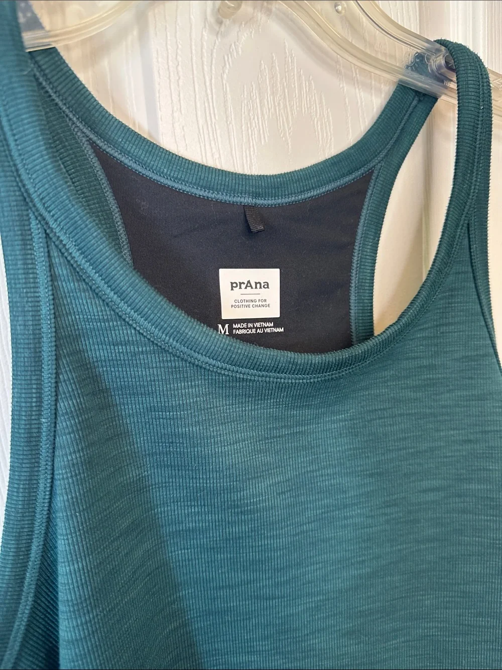 Prana Deep Teal Beksa Performance Yoga Ribbed Racerback Tank - Picture 2 of 4